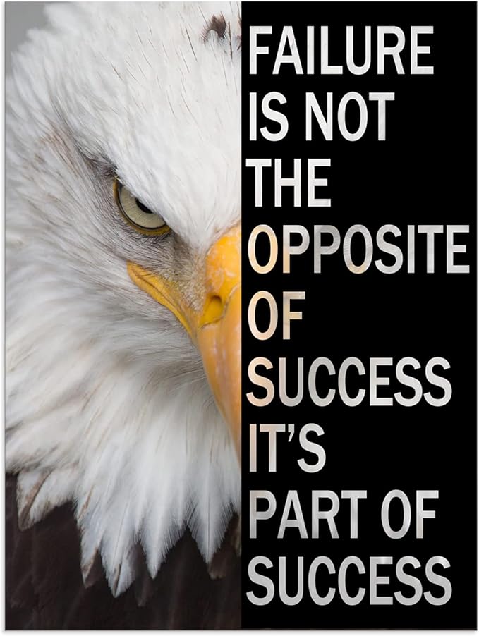 Motivational Canvas Wall Art Office Decor Animal Inspirational Picture Eagle Animal Poster Print Painting Modern Inspiring Artwork Gym Living Room Bedroom Home Ready to Hang[30″W X 40″H]