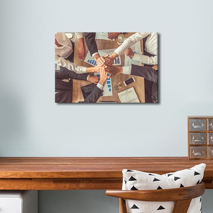 Office Inspirational Wall Art Canvas Wall Decor Team Work Wall Art Teamwork Office Pictures Inspirational Motivational Posters Prints 1 Panel (12" Wx18 H)