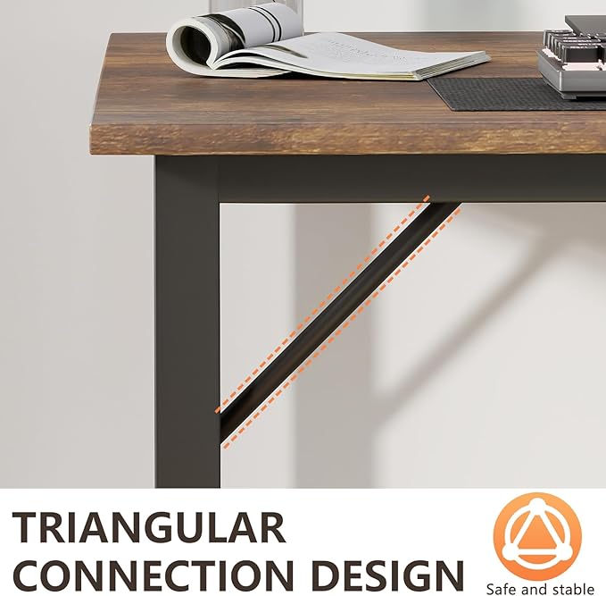 BestOffice Computer Desk,Home Office Desk, Modern Simple Style for Home Office Study Writing (Brown, 39 Inch,2 Pack)
