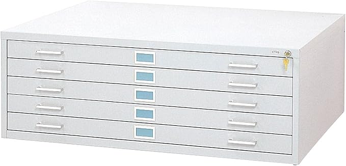 Safco Products Flat File for 48" W x 36" D Documents, 5-Drawer (Additional Options Sold Separately), White