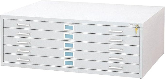 Safco Products Flat File for 48" W x 36" D Documents, 5-Drawer (Additional Options Sold Separately), White