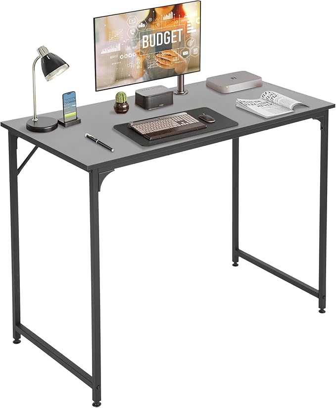 32 Inch Small Computer Desk, Metal-Framed Home Office Desk, Modern Study Table for Home Office Study and Writing,Black