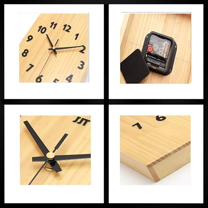 Wall Clock Deer Head Wall Clock, Silent Wooden Wall Clocks with Roman Numeral, for LivingRoom/Kitchen/Bedroom/Office/Lounge, Decorative Wall Clock Clock