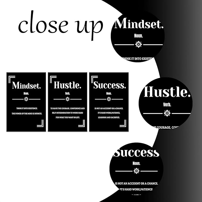 Large Motivational Canvas Wall Art 3 Piece Posters Print for Home Inspirational Quote Picture Painting Positive Artwork for Living Room Office Workplace Stretched and Framed [72''Wx 36''H]