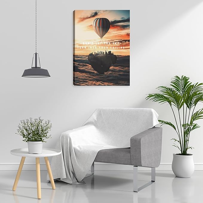 Inspirational Office Wall Decor Motivational Wall Art Canvas Art Wall Painting Picture for Bedroom Living Room Decor Poster Prints Decorations Positive Office Decor Framed Artwork 12" x16