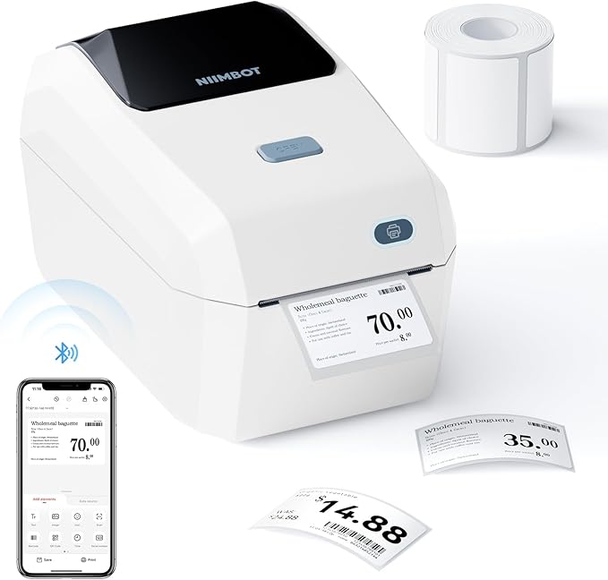 NIIMBOT Label Maker for Sticker Labels, K3 Label Printer Can Print Width 3.15 Inch Label Paper for Small Business and Home Office, Compatible with PC, 7 Android&3 iOS (White)