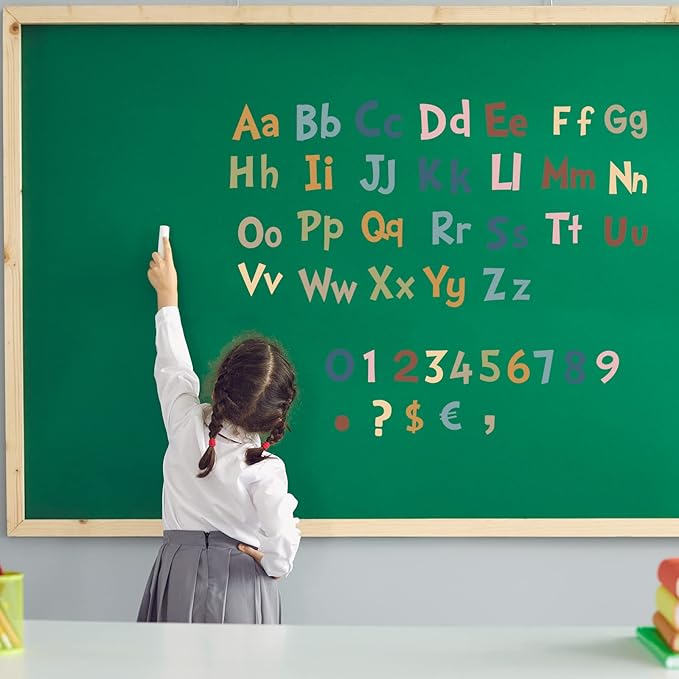 Tenare 134 Pieces 5 Inch Bulletin Board Letters Alphabet Numbers Combo Set Letter Cutouts for Bulletin Board Display Home Decor(Morandi Color)