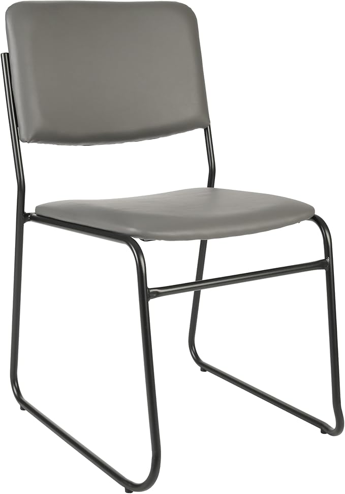 Flash Furniture Hercules Series High Density Vinyl Stacking Chairs for Waiting Rooms and Offices, Lobby Chairs with Padded Seat and Frame, Gray