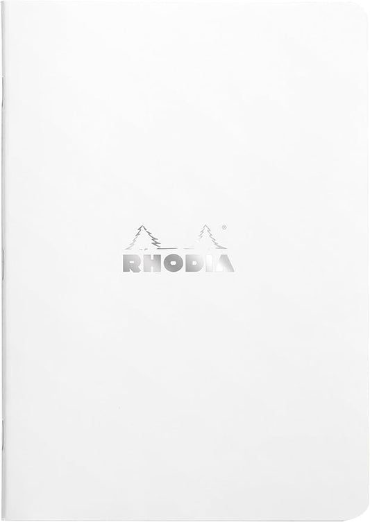 Rhodia Slim Staplebound Notebook - Graph 48 sheets - 6 x 8 1/4 - White Cover (119181C)