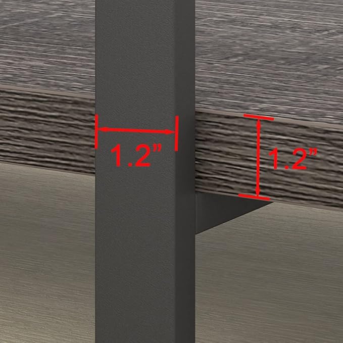 HSH 5 Shelf Bookcases and Book Shelves,Industrial Modern 5 Tier Tall Bookshelf, Rustic Wood and Metal Large Book Shelf for Bedroom Living Room,Vintage Open Wide Vertical Etagere Book Case, Dark Gray