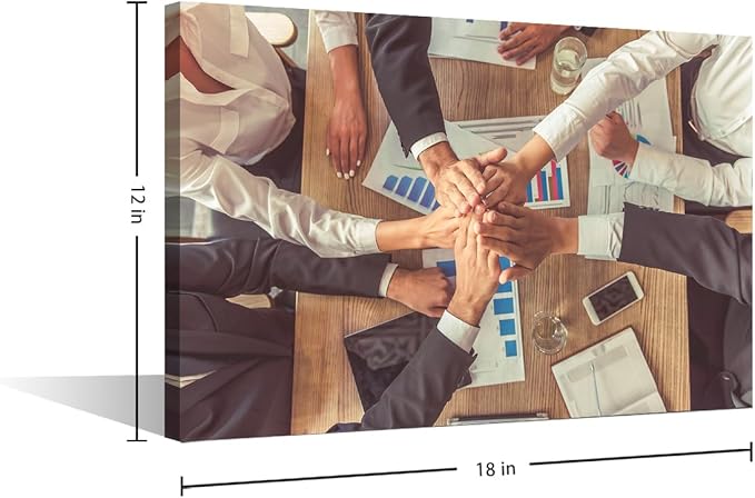 Office Inspirational Wall Art Canvas Wall Decor Team Work Wall Art Teamwork Office Pictures Inspirational Motivational Posters Prints 1 Panel (12" Wx18 H)