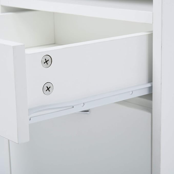HOMCOM Rolling File Cabinet with Shelf, Office Container with Drawer, Office Cabinet, Storage Container for Office, Study, White, 40 x 35 x 60 cm