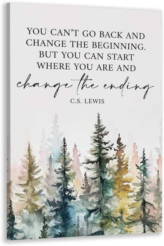 Motivational Office Wall Decor CS Lewis Quote Inspirational Wall Art Positive Affirmations Canvas Prints Encouraging Motivational Posters For Office Bedroom Living Room Home 12x18inch Framed