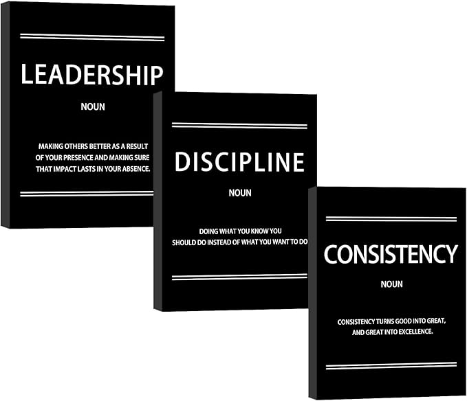 Halioyo 3 Pieces Motivational Wall Decor - Inspirational Canvas Painting Picture Poster, Positive Quote Artwork Wall Art for Workplace Office Bedroom Living Room, 16 x 24 inch
