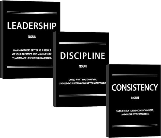 Halioyo 3 Pieces Motivational Wall Decor - Inspirational Canvas Painting Picture Poster, Positive Quote Artwork Wall Art for Workplace Office Bedroom Living Room, 16 x 24 inch
