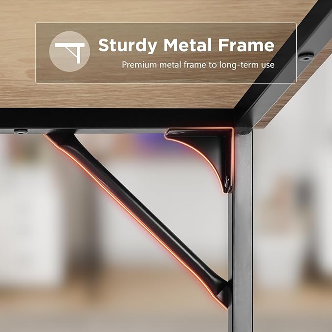 FDW 32 inches Office Small Computer Desk/Home Office Desk/Study Student Writing Desk/Modern Simple Style Desk,Nature