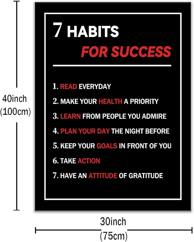 Motivational Canvas Wall Art Motivational Quote Poster Painting Inspiring Positive Picture Print Wall Decor Artwork for Modern Home Living Room Office Gym Stretched and Framed [30''Wx 40''H]