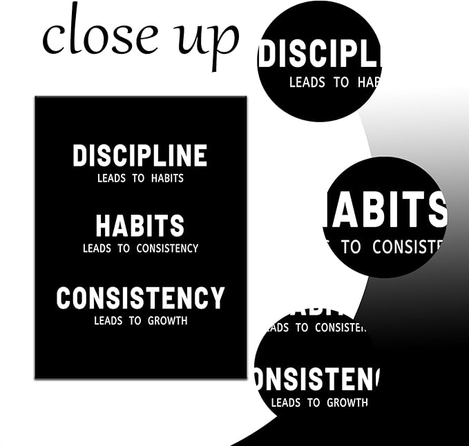 Inspirational Canvas Wall Art Discipline Consistency Quotes Motivational Wall Decor for Office Positive Poster Print Artwork for Modern Home Living Room Gym Wall Decor Ready to Hang [30''Wx 40''H]