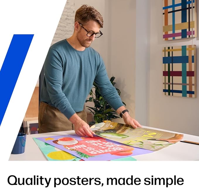 HP DesignJet T210 Large Format 24-inch Color Plotter Printer for Easy Wide CAD & Poster Prints (8AG32D)