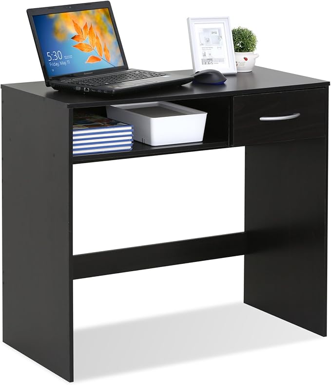 FURINNO JAYA Computer Study Desk with Drawer, Brown