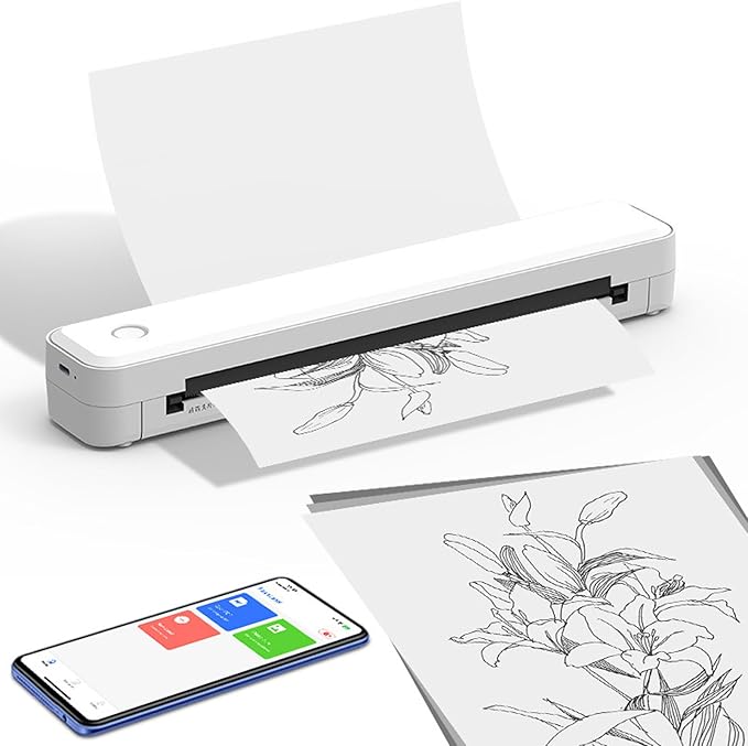 Fafeicy Portable Thermal Printer Inkless Printing Machine High Resolution 203DPI Fast Printing 4 6 Seconds for Home Office School Travel 30 5 x 5 x 4 04cm