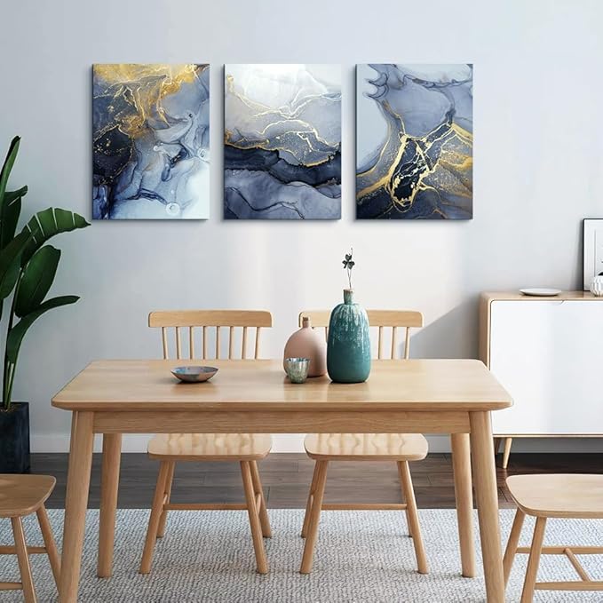 Lapremoly Canvas Wall Art - Abstract Wall Decor for Living Room, Bedroom, Office & Bathroom - 3 Piece Set, 16x24 in