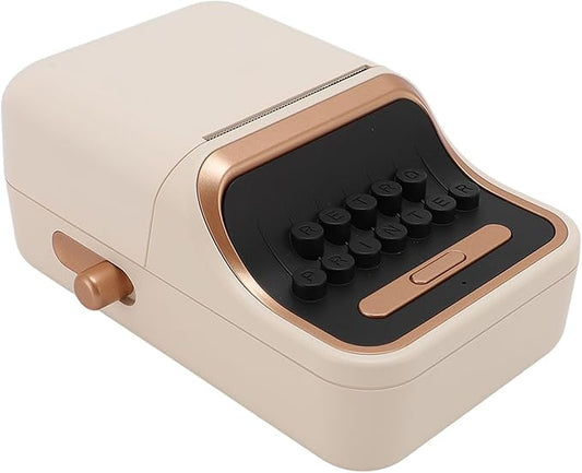 Bluetooth Label Printer Portable Vintage Style 30 to 52mm Label Portable Thermal Label Printer for Office Business Home