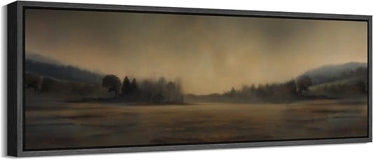 SIGNFORD Large Framed Canvas Print Wall Art Soft Focus Golden Horizon Landscape Illustrations Modern Art Calm Warm for Living Room, Bedroom, Office - 60"x20"