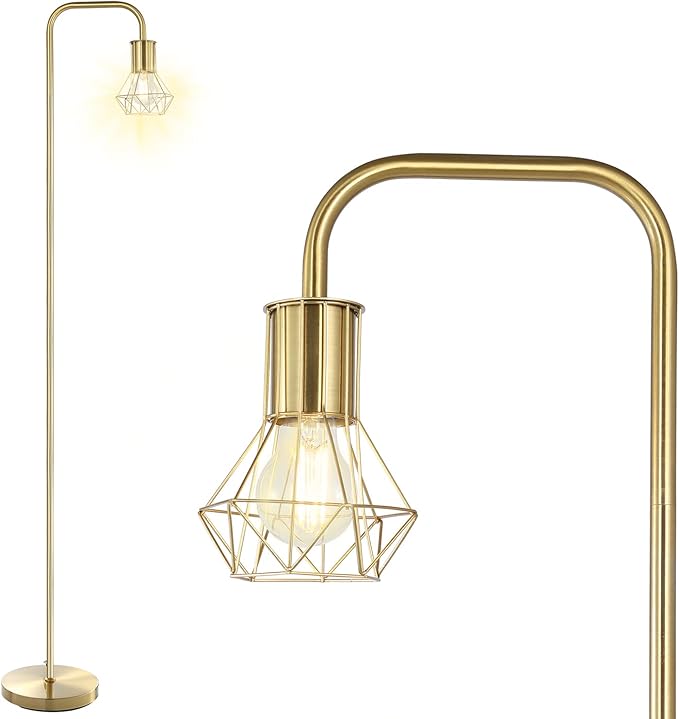 BoostArea Floor lamp,Industrial Floor Lamp,Standing Lamp,E26 Socket,On/Off Footswitch,Whole Metal,Modern Floor Lamp for Bedroom,Office, Living Room,Rustic,Vintage,Farmhouse(No Bulb)