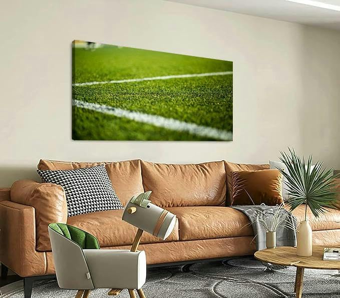 TIGTMULERLY Wall Art Frame Gallery Wall Decor Soccer pitch Modern Canvas Prints Artwork for Living Room Bedroom Office Kitchen 48x24Inch