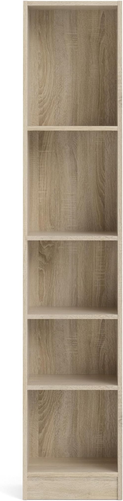 Tvilum Element Narrow 5 Shelf Bookcase, Tall, Oak