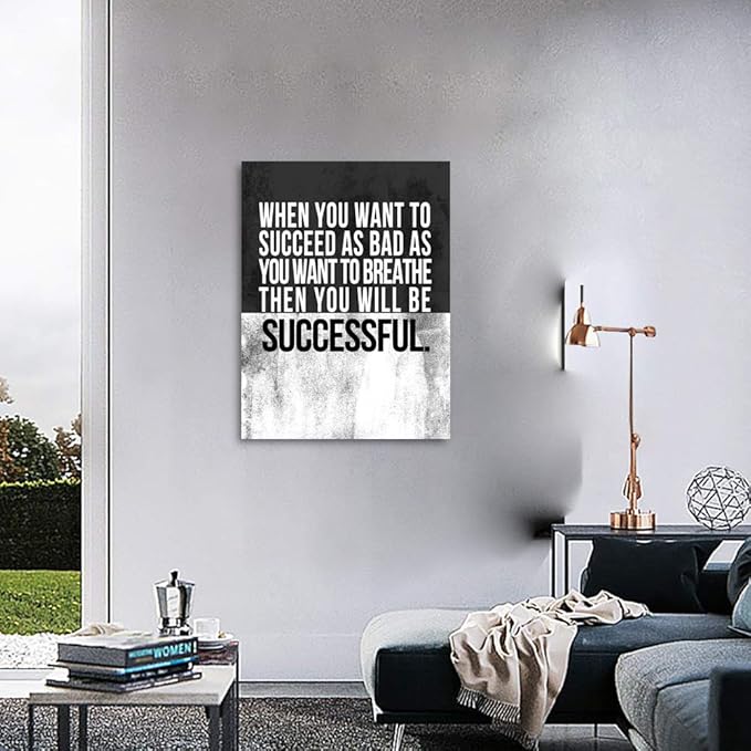 Large Wooden Framed Inspirational Motivational Wall Art Giclee Canvas Art Print Contemporary Positive Quotes Art Print for Living Room Classroom Decor Gallery Wrapped Easy to Hang-18”Wx24”H