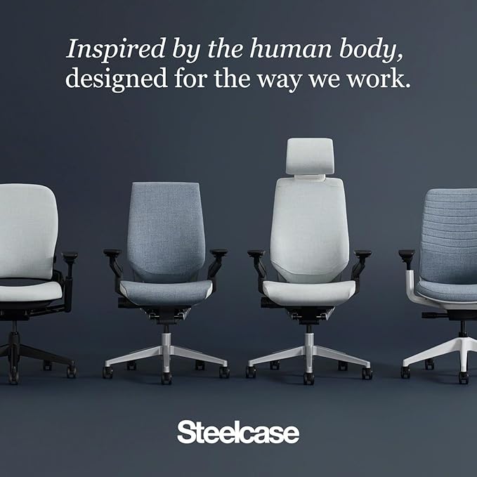 Steelcase Series 1 Office Chair - Ergonomic Work Chair with Wheels for Carpet - Helps Support Productivity - Weight-Activated Controls, Back & Arm Support - Easy Assembly - Nickel