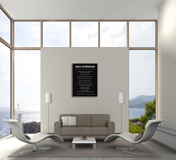 Motivational Wall Art Daily Affirmation Posters Painting on Canvas Inspirational Entrepreneur Quotes Painting Pictures Prints Artwork Office Wall Decor Living Room Gym Bedroom Framed[30''W x 40''H]