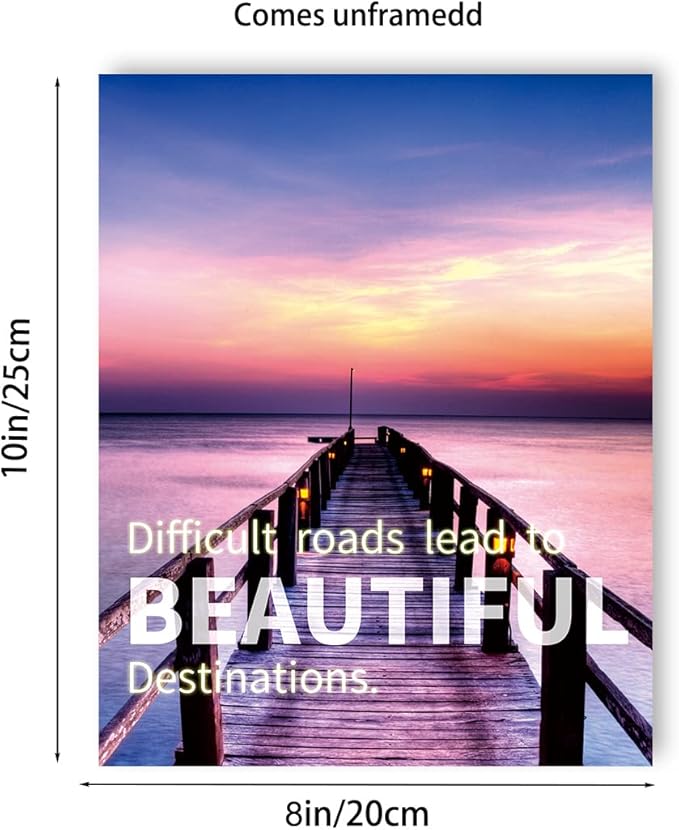 SGGYEFOK Motivational Wall Art Decoration Painting | 6-pack 8 x 10 inches, Suitable for Library, School, Gym,Office， Living Room deco（Frameless） 2