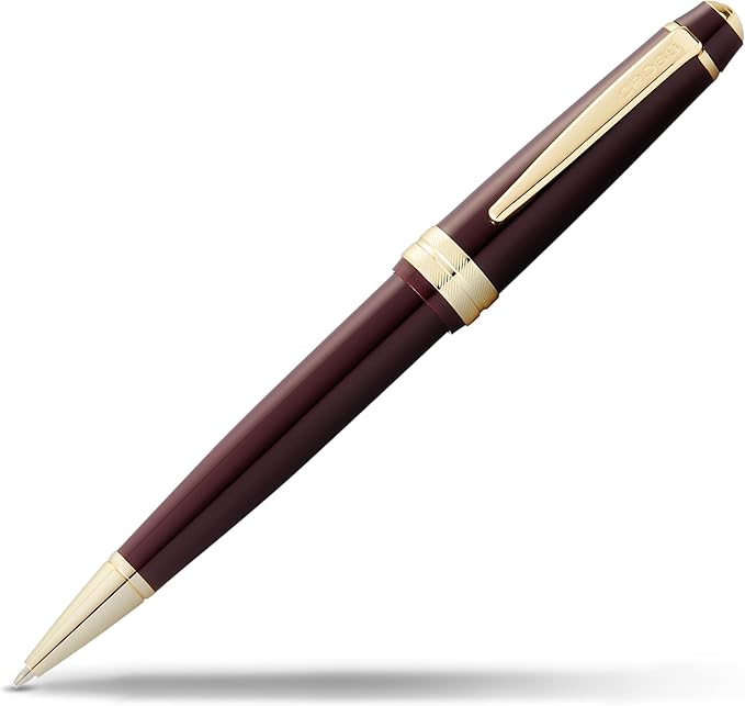 Cross Bailey Light Polished Burgundy Resin and Gold Tone Ballpoint Pen - Professional Pen for Effortless Writing - Journaling, Note-Taking & More - Black Ink - Easy Handling