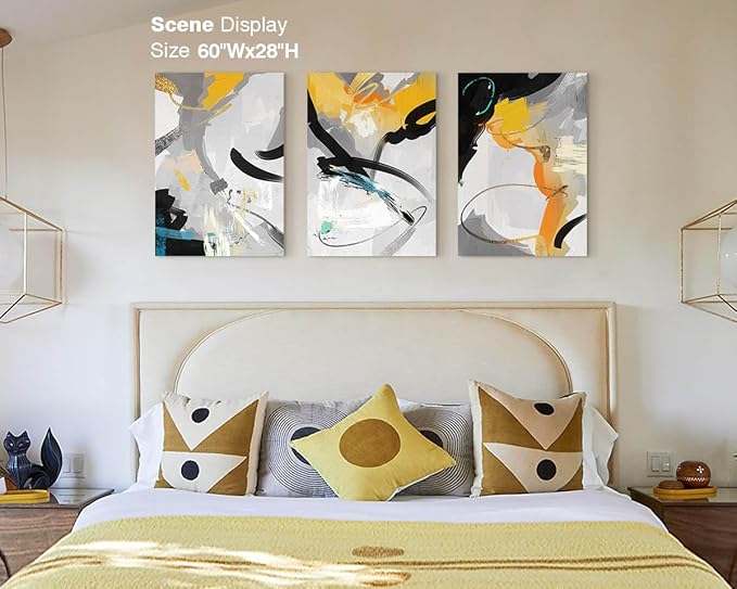 GIFTTWART Yellow Abstract Canvas Wall Art for Living Room, Bedroom, Office, or Dining – Modern Home Accents and Kitchen Painting Decor