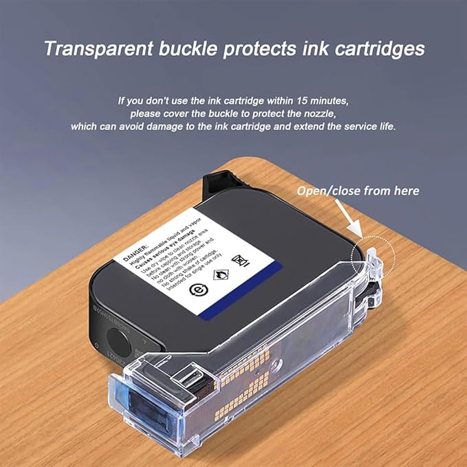 Original Black Ink Cartridge 0.5inch, 42ml Quick Dry Solvent Ink Replacement for 260E Automatic Inkjet Coding Machine