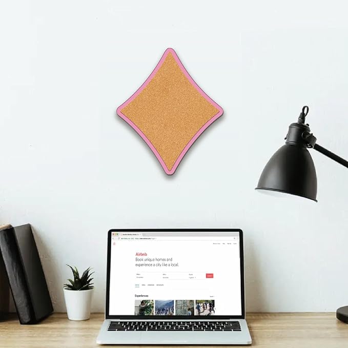 CRASPIRE Star Pin Cork Board 11.8x9.8In Wall Mounted Framed Bulletin Display Badge Wooden Saddle Brown Memory Memo Brooch Lapel Pin Holder Storage for Home Office School Classroom Wedding Decoration