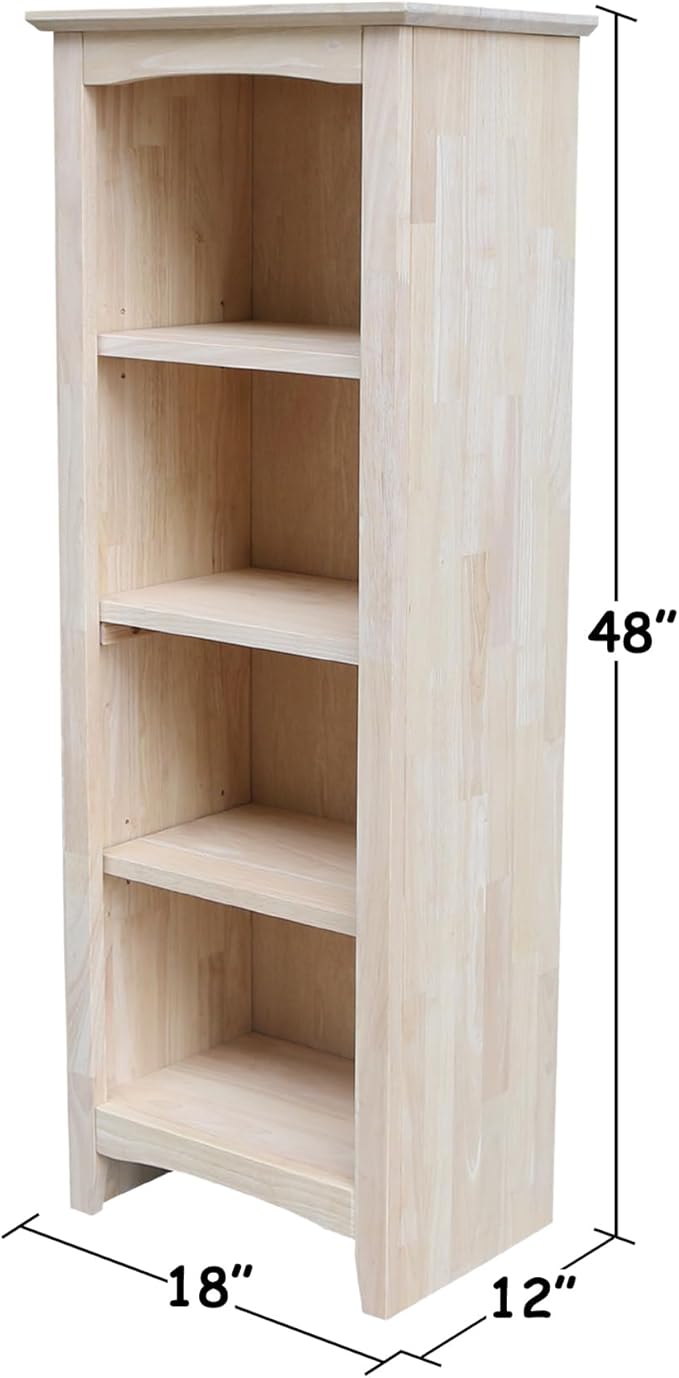 Solid Wood Shaker Bookcase - 48" H