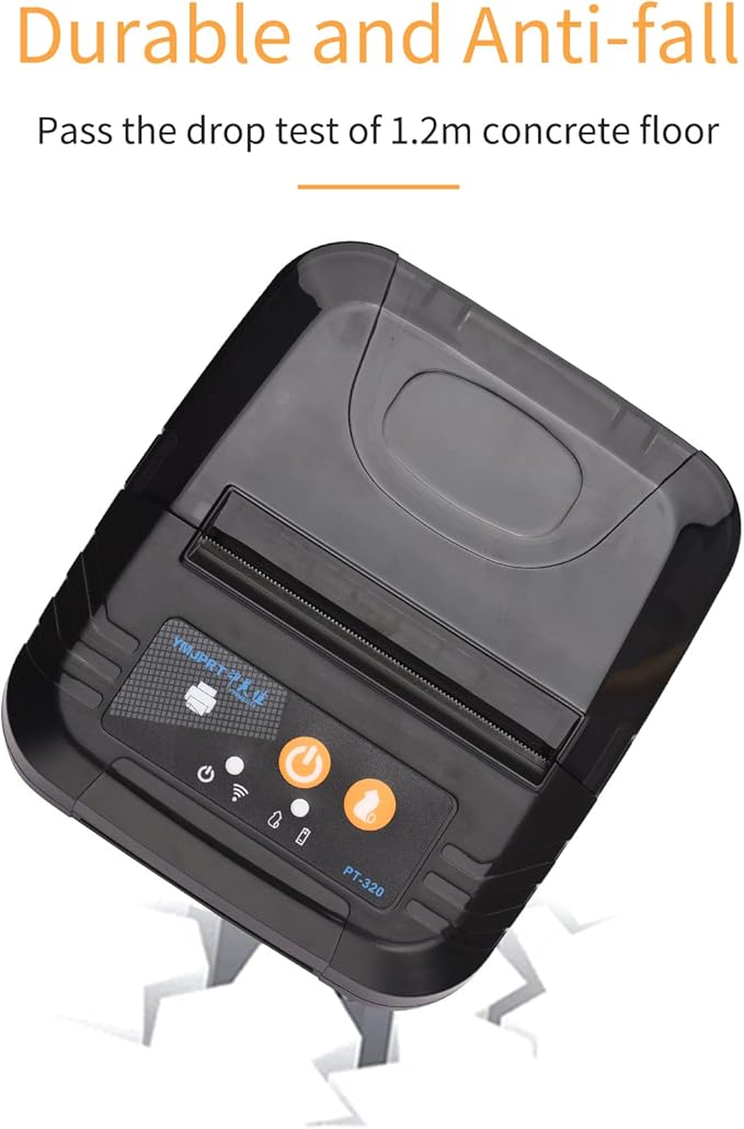 Mini Portable Receipt Thermal Printer 80mm Receipt Printer USB+Wireless BT Connection for Office/Market Compatible with Windows/Android/iOS