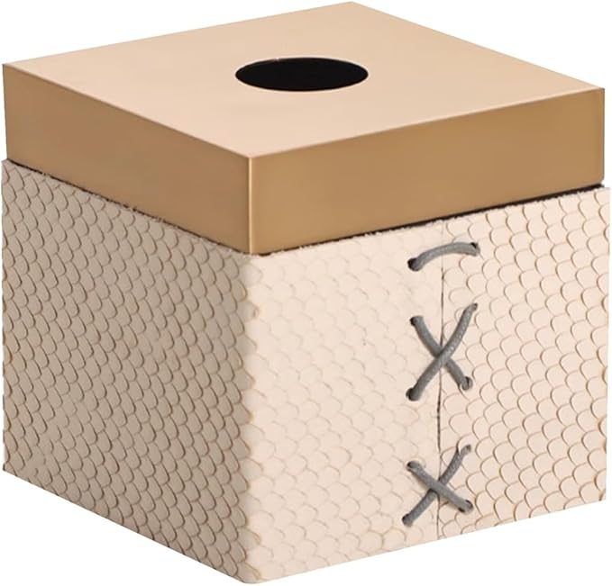 Stylish Tissue Box Toilet Paper Box Cover Rectangular Tissue Holder and Multifunctional Tissue Box for Bathroom Dressers Office Home Decor Modern Tissue Box (Color : White, Size : C) (White Multi)