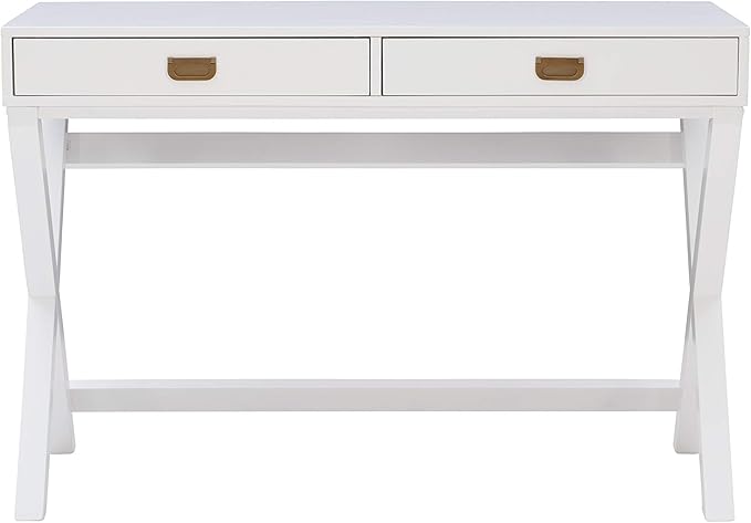 Linon Desk, White, 44"W x 20"D x 30"H
