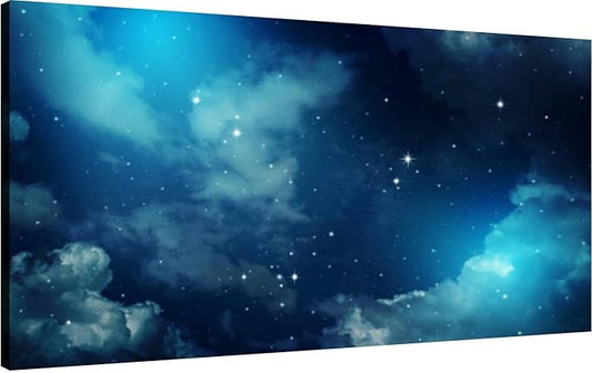 Canvas Wall Art for Living Room Bedroom Night sky stars Big Large Wall Art Decor Framed Painting Wall Pictures Prints Artwork Office