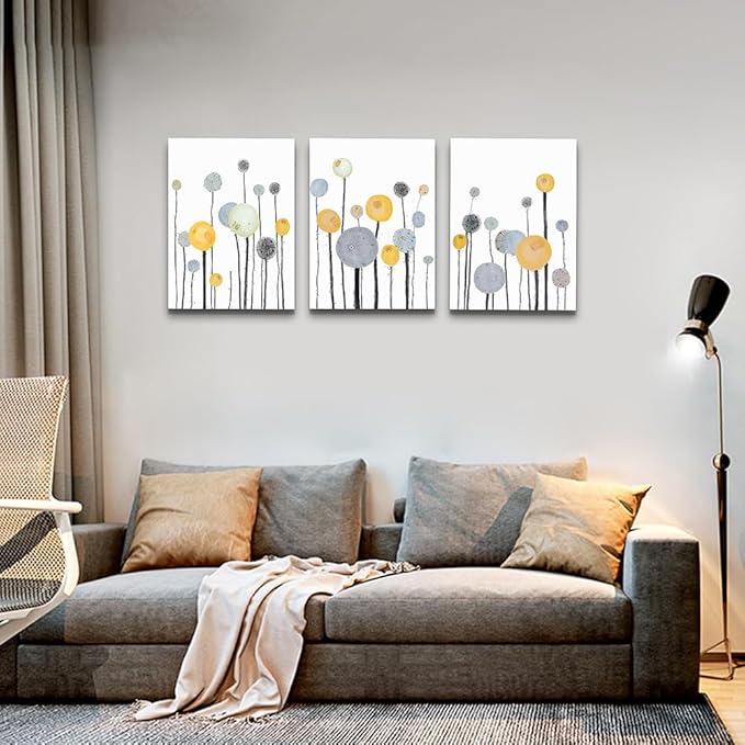 DZRWUBHS Abstract Dandelion Flowers Watercolor Painting Canvas Wall Art For Living Room Bedroom Office Wall Decor Modern Wall Pictures Prints Artwork Kitchen Decorations Large Home Wall Decor 20x28