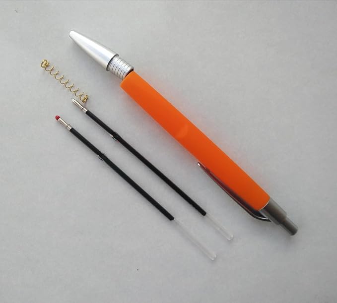100 Pcs Ball Point Pen Refills Blue,1.0 mm Replaceable Pen Refills,Size 4.2 inch/107mm,Send 1 Retractable Ballpoint Pen,for Office School Supplies (Blue)