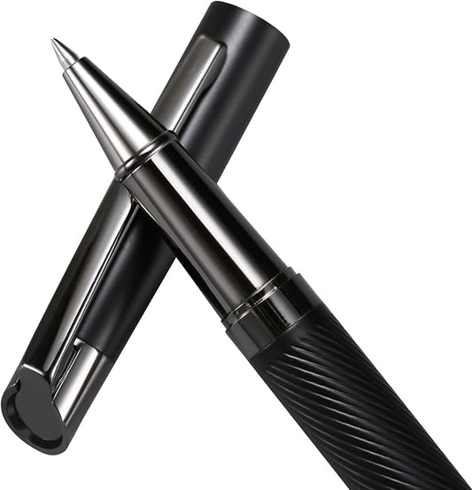 Rollerball Liquid Ink Signature Pens for Women Luxury Box Gel Black Ink Fancy Pen Refillable for Executive Office,Professional,Birthday Nice Gift Pen Set Black