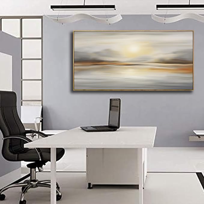 Large Framed Wall Art Abstract Seascape Canvas Printing Wall Decor Artwork for Living Room Bedroom Dining Room Home Office Decor 31x70inch