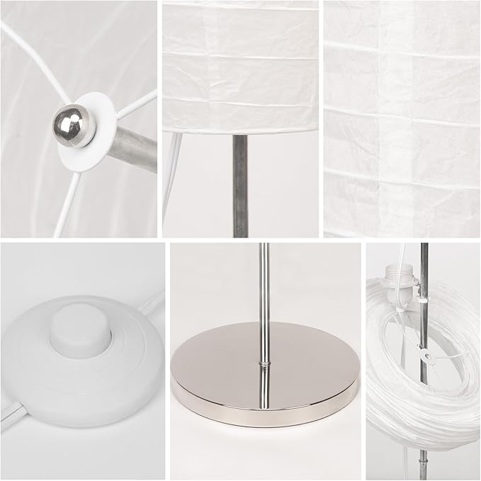 Paper Floor Lamp, 59'' Minimalist Japanese Lamp, Perfect for Living Room, Office, Bedroom, Kids Room, Reading, Home Decor- no Bulb（Oval 2 Pack）