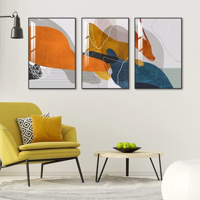 Framed Abstract Wall Art for Living Room,3-piece Set of Famous Paintings Posters Prints Minimalism Natural Fusion Bedroom Bathroom Office Wall Art Deco Large Size 24 "X 32" (24 "X 32")